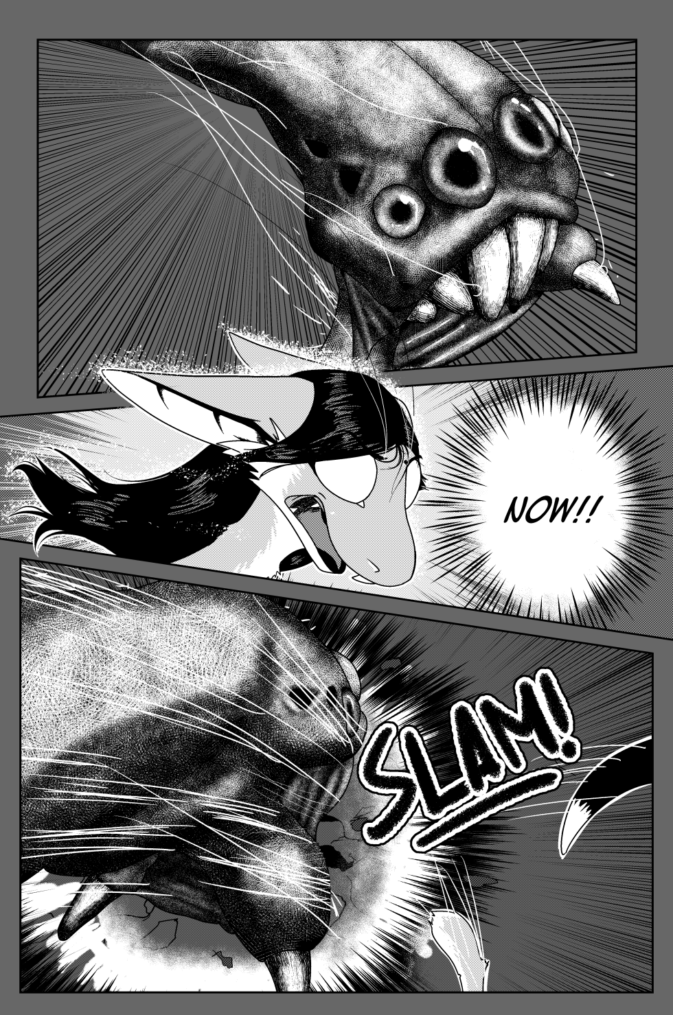 Beatrix's wet hair look brought to you by Vidal Scavsoon® brand shampoo. "Vidal Scavsoon®: Because You're a Goddamn Ratbird.™"